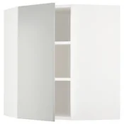 METOD Ugaoni zidni element s policama, bela/Havstorp svetlosiva, 68x80 cm