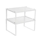Songmics Organizator omarnih polic 32x23x15 cm bela