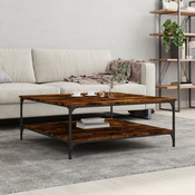 Stolic za kavu boja hrasta 100 x 100 x 40 cm konstruirano drvo