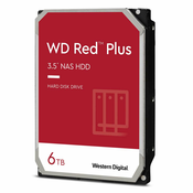 Western Digital WD Red Plus 6TB 256MB 3 5 inča SATA 6Gb/s - unutarnji NAS tvrdi disk (CMR)