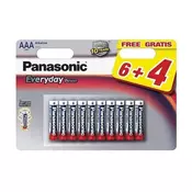 Panasonic baterije lr03eps/10bw 6+4f alkal. everyday power