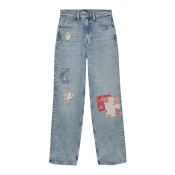 Tommy Jeans Kavbojke LAYLA mornarska/moder denim/rubin rdeča/off-bela