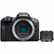Canon EOS R100 + RF-S 18-45mm F4.5-6.3 IS STM Kit MILC 24,1 MP CMOS 6000 x 4000 pikseli Crno