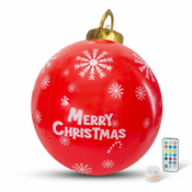 Family Napihljiva RGB LED okrasna krogla za božič - 60 cm - rdeča - zunanja