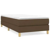 Vidaxl Posteljni okvir z vzmetmi temno rjav 90x190 cm blago