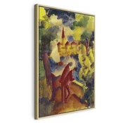 Slika - August Macke – Men on the Road by the Lake 40x60 U prirodnom drvenom okviru