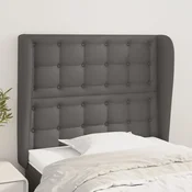Vidaxl vidaXL Vzglavnik s krilci, siv, 103x23x118/128 cm, umetno usnje