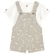 Mayoral 1650 Conjunto peto estampado y camiseta bebé Crudo Bela