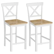 Homestar Set barskih stolov 2 kosa 415x465x96 cm rjavo in belo