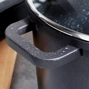 Artemis Granitni lonec s steklenim pokrovom visok za kuhanje in dušenje 7,6 l