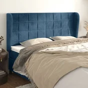 Vidaxl vidaXL Vzglavje s krilci temno modro 203x23x118/128 cm žamet