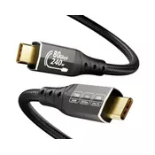 E-Green USB4 V2.0 USB C-CM/M Thunderbolt 5/4, 80Gbps/PD 16K@60Hz 8K@120Hz, 2m, crna Kabl USB