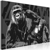 Slika - Pop Art Monkey (1 Part) Narrow Grey 120x80