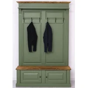 Casa Padrino country style solid wood wardrobe green/brown 140 x 41 x H. 210 cm - Wall wardrobe - Hall closet - Hall furniture - Wardrobe furniture - Country style furniture