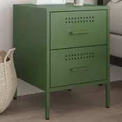 Vidaxl vidaXL Nočna omarica olivno zelena 36x39x50,5 cm jeklo