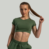 GymBeam Ženski crop top Essential Cedar Green - STRIX