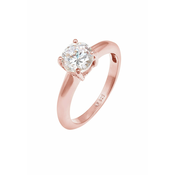 ELLI Prstan Solitär rožnato zlata