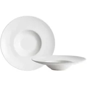 MAXWELL & WILLIAMS globok krožnik Caviar Shine, porcelan, umazano bela, 28 cm