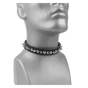 Ovratnica - choker LEATHER & STEEL FASHION - Round Rivets and Spikes - LSF9 102