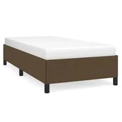 Vidaxl Posteljni okvir brez vzmetnice temno rjav 90x190 cm blago