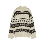 VERO MODA Pulover VMAMPLE ecru/čokolada/antracit