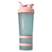 Shaker Pro 2Go –? eleganten shaker z dvema posodicama, kovinskim spiralom in praktičnim paščkom, za beljakovinski napitek ali tablete
