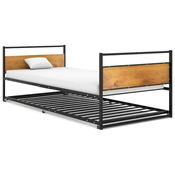 Okvir kreveta na razvlacenje crni metalni 90 x 200 cm