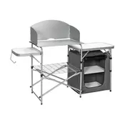 Northix Zložljiva kamp kuhinja aluminij MDF z vetrobranskim ščitom