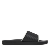 Natikači Calvin Klein Jeans Slide Rubber Neoprene Text YM0YM01234 Črna