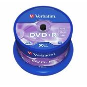 Verbatim VERBATIM DVD+R 50-PAKIRANJE 4,7 GB 16X ZA RAČUNALNIK ZA SHRANJEVANJE PODATKOV