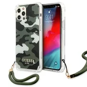 Ovitek Guess Camo za iPhone 12 Pro Max 6.7 zeleno-khaki, s pozlačenim logotipom