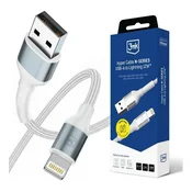 3M Dodatki - 3mk Hyper kabel N-SERIES A do Lightning 1m QC 3.0 5V/2.4A 12W bel