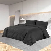 vidaXL vidaXL Posteljnina črna 140x200 cm bombaž, (20916051)