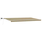 Skrovita tenda Zelena i žuta 600 × 350 cm Tkanina i celik