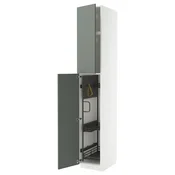 METOD Visoki element-ostava, bela/Nickebo mat sivozelena, 40x60x240 cm