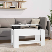 Stolic za kavu sjajni bijeli 101x49x52 cm konstruirano drvo
