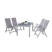 Gardenson Vrtna Garnitura Taviano, 5-Delno, Aluminij, Steklo