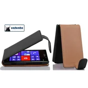 Cadorabo Cadorabo Ohišje, združljivo z Nokia Lumia 925 v kaviar črna - Zaščitni ovitek v obliki flipa iz gladkega umetnega usnja, (20566384)