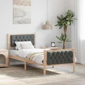 Krevetna konstrukcija Tamno siva 75 x 190 cm Cvrsto borovo drvo