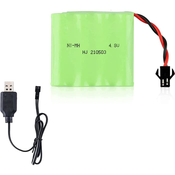 4,8 V 1200 mAh Ni-MH akumulatorska baterija za avtomobile na daljinsko upravljanje | Vključno s polnilnikom USB | Hitro polnjenje, igra več kot 18 min
