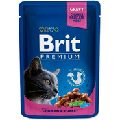 Brit Cat vrečke Piščanec&Puran 100g - Piščanec - Odrasla mačka - Brit
