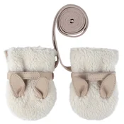 donsje® otroške rokavice richy curly faux fur bunny off white