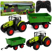 slomart RC traktor z kiper prikolico, LED luči, 1:24