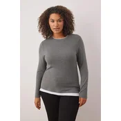 Trendyol Curve Ženska bluza Tbbaw26Af00065, Siva