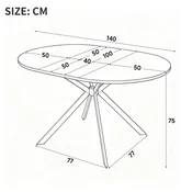 SONNENH Jedilna miza, 100 x 100 cm, MDF, bela, 140 x 100 x 75 cm, za jedilnico