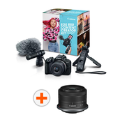 Fotoaparat Canon - EOS R50 Content Creator Kit, Black + Objektiv Canon - RF-S, 10-18mm, f/4.5-6.3, IS STM