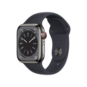 Apple Watch Series 8 OLED 41 mm Digitalno 352 x 430 pikseli Ekran osjetljiv na dodir 4G Grafit Wi-Fi GPS
