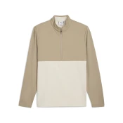 Mens Puma CLOUDSPUN Tech Hybrid Golf Quarter-Zip Top, Beige Top, Size L Top, Clothing