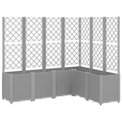 vidaXL vidaXL Cvetlično korito z oporno mrežo svetlo sivo 160x120x140 cm PP, (21113751)