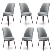 Hanah Home Set 6 trpezarijskih stolica Dexa Sivo-Braon